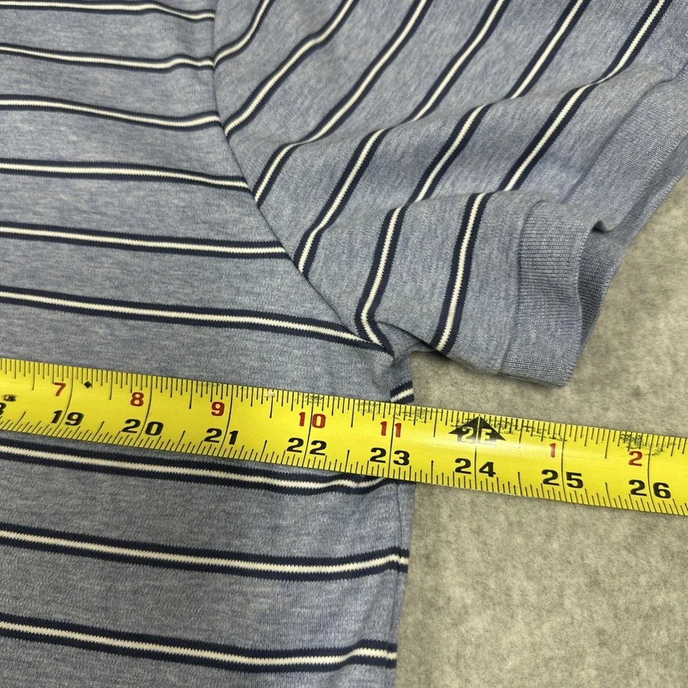 Polo Ralph Lauren Men's Custom Slim Fit Polo Blue White Stripes Size XL Stretch
